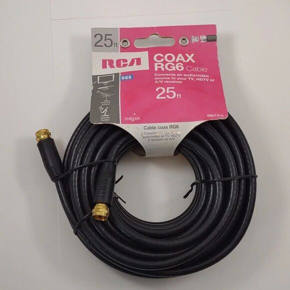 RCA Other - RCA Coaxial Cable 25 feet Black VH625R RG6 NWT rca